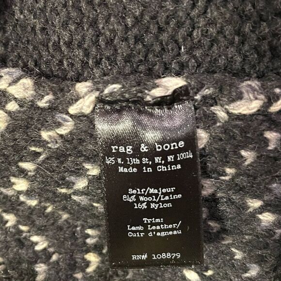 Rag & Done Wool with Lamb Leather Trim Jacket |Size:XS| - Picture 5 of 9